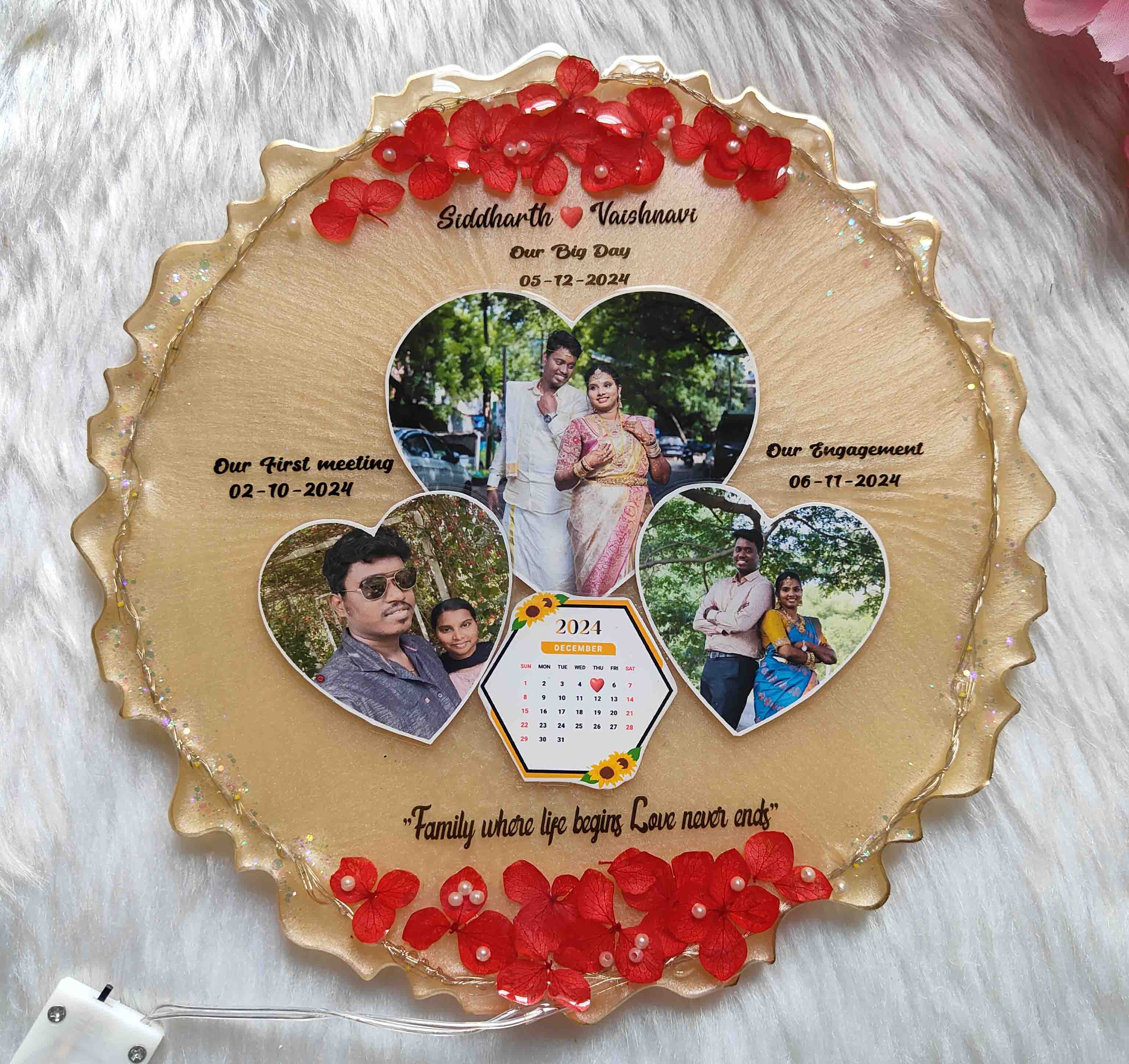 Anniversary Resin Frame – Personalized with Couple’s Initials