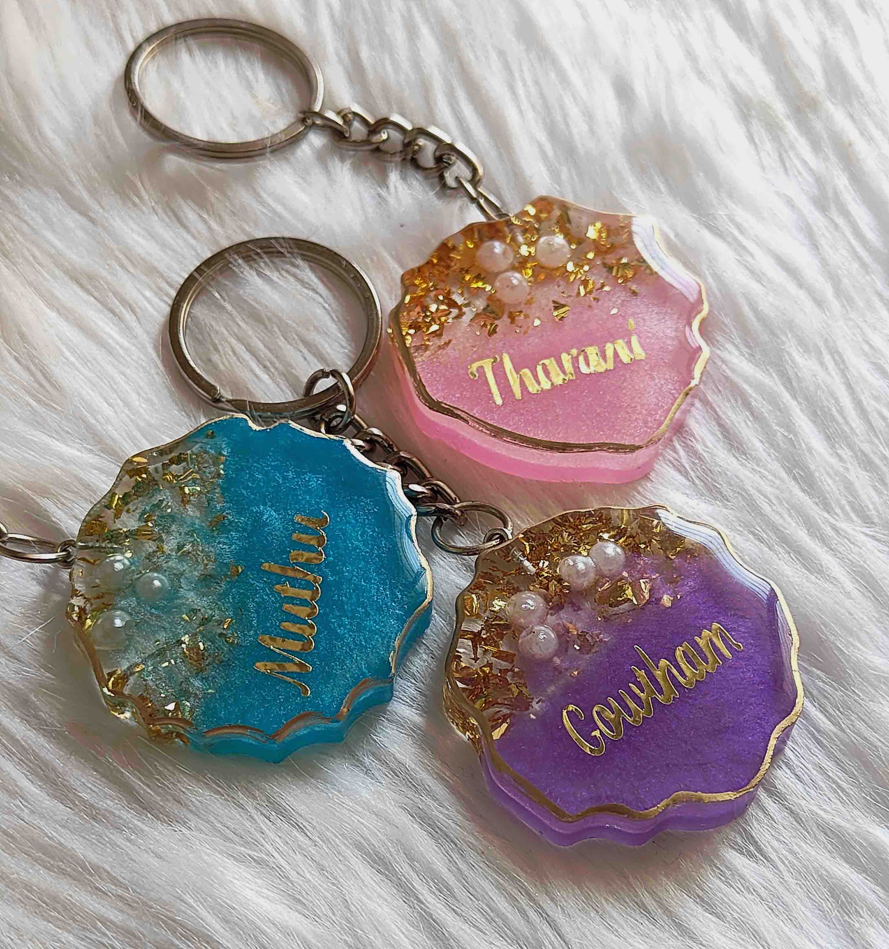 Mini Name Resin Keychain – Personalized Gift for Kids