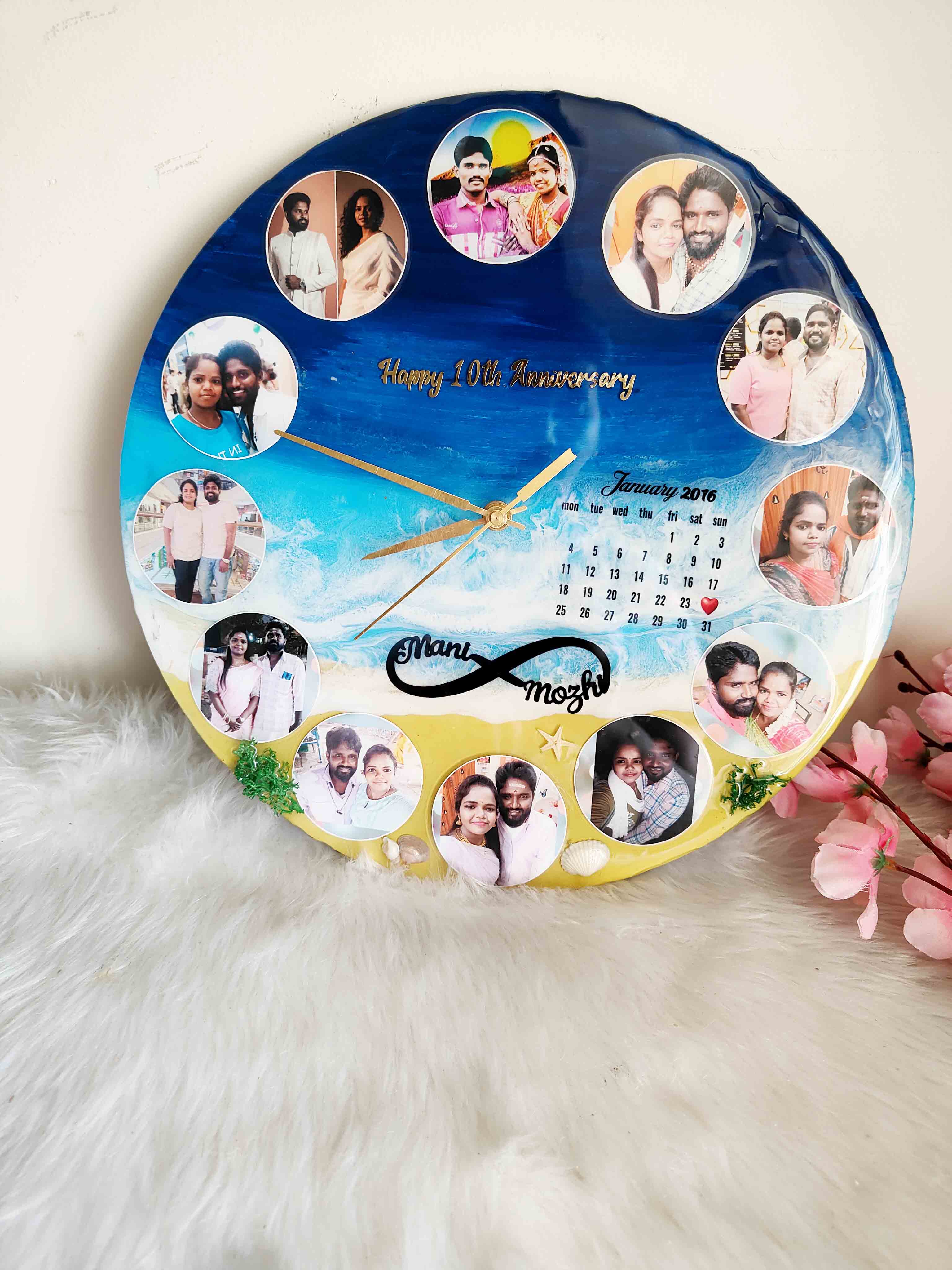 Handmade Resin Wall Clock – Unique Home Decor