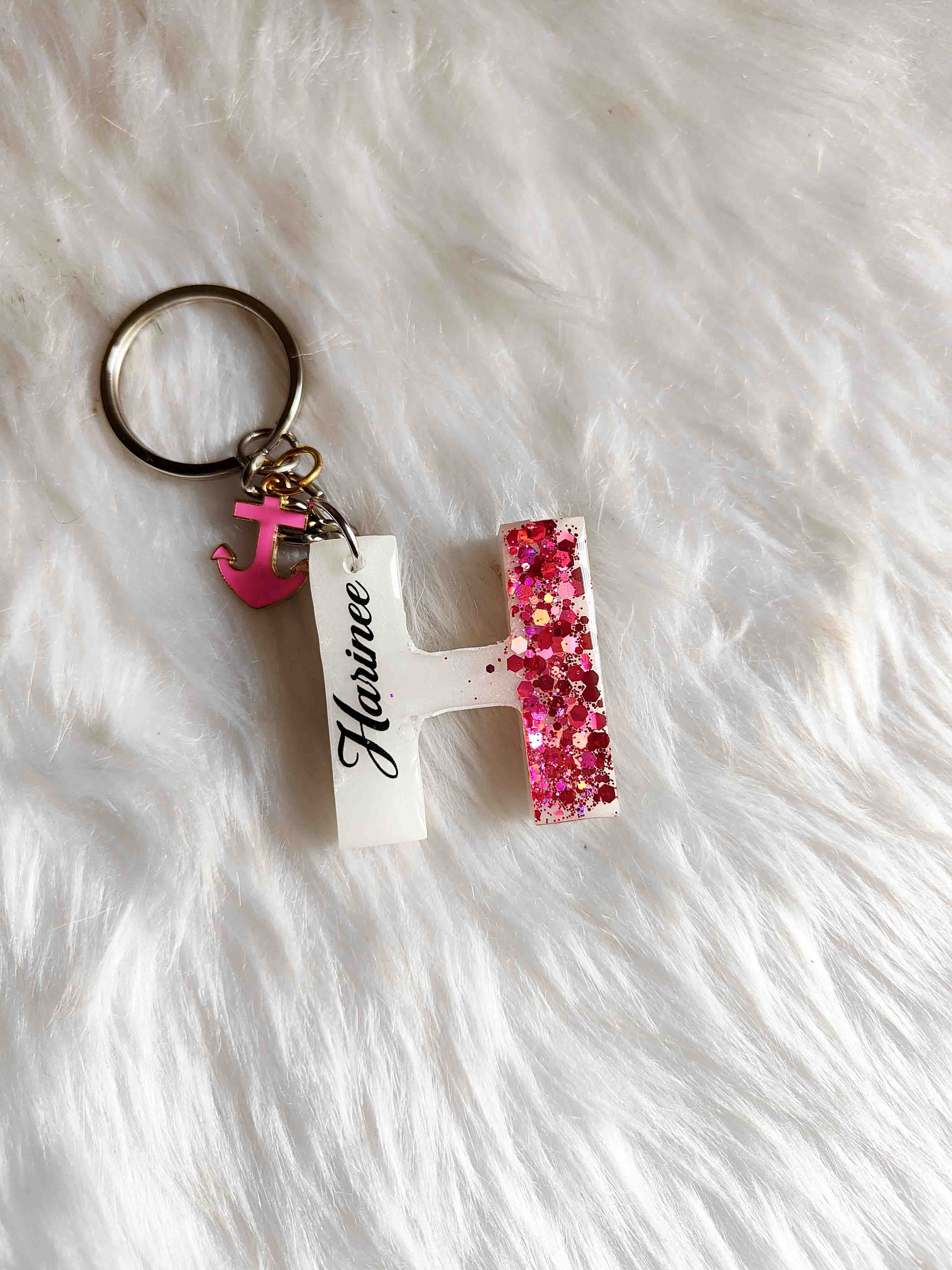 Custom Alphabet Resin Keychain – Personalized Initial Gift